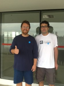 Mandrey, da Dieta da Rede Social, e Paulo Vieira, do Jornalistas que Correm, em São Paulo