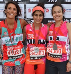 Kiran correu com duas amigas que já haviam feito maratonas